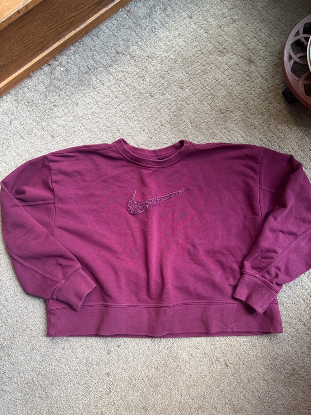 Nike Burgundy Crewneck Sweatshirt with Swoosh